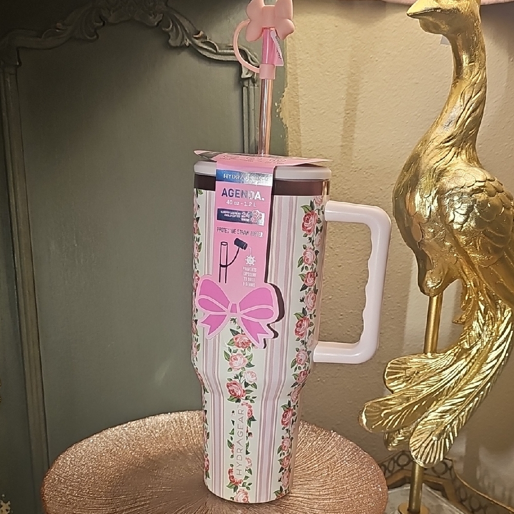 HydraGear Pink Floral Travel Mug